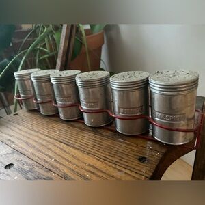 Vintage tin spice holder